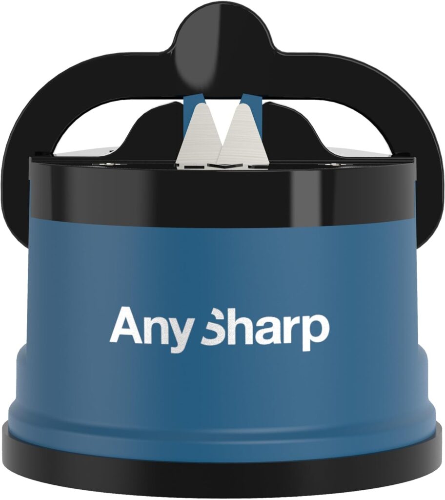 AnySharp Essentials - Knife Sharpener with PowerGrip - For Knives and Serrated Blades