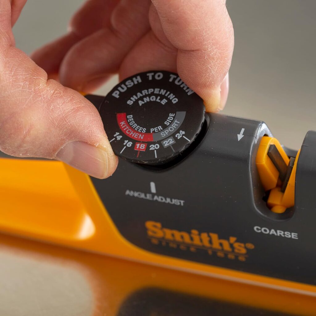 Smith’s 50146 Adjustable Angle Knife Sharpener - Stainless - Adjustable Sharpening Angles - Repair, Restore  Polish Blades - 2-Stage Handheld Manual Sharpener - Kitchen, Straight  Serrated Knives