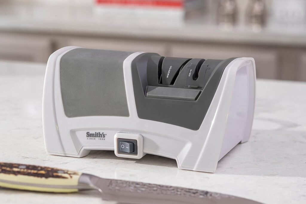 Smiths 50378 Deluxe Diamond Electric Knife Sharpener, Gray/White