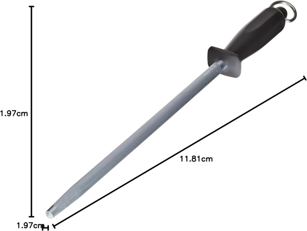 Victorinox Round Finecut Butcher Sharpening Steel, Black/Silver, 30 x 5 x 5 cm