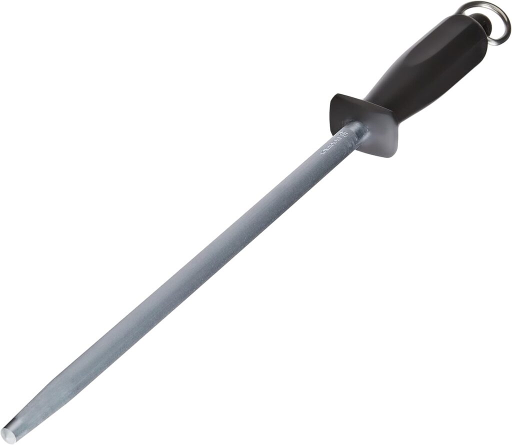 Victorinox Round Finecut Butcher Sharpening Steel, Black/Silver, 30 x 5 x 5 cm