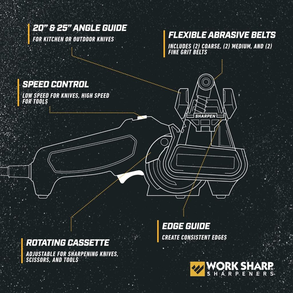 Work Sharp MK2 Professional Electric Knife and Tool Sharpener, Adjustable tool and knife sharpening system