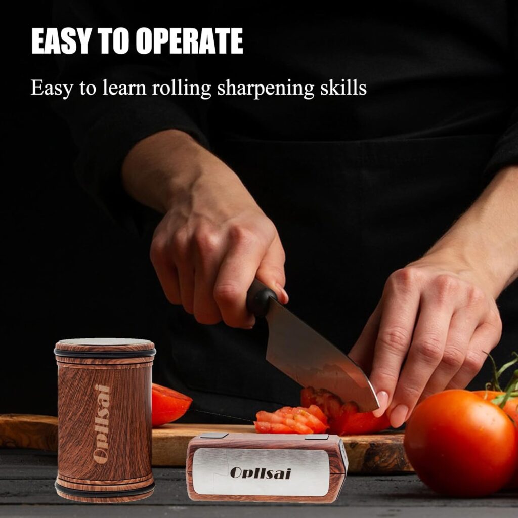 Rolling Knife Sharpener Kit,Effortless Sharpening with 1520 Degree Sharpening Angles for Super Results,Constrain Grinding Angle,Knife Kit for Work
