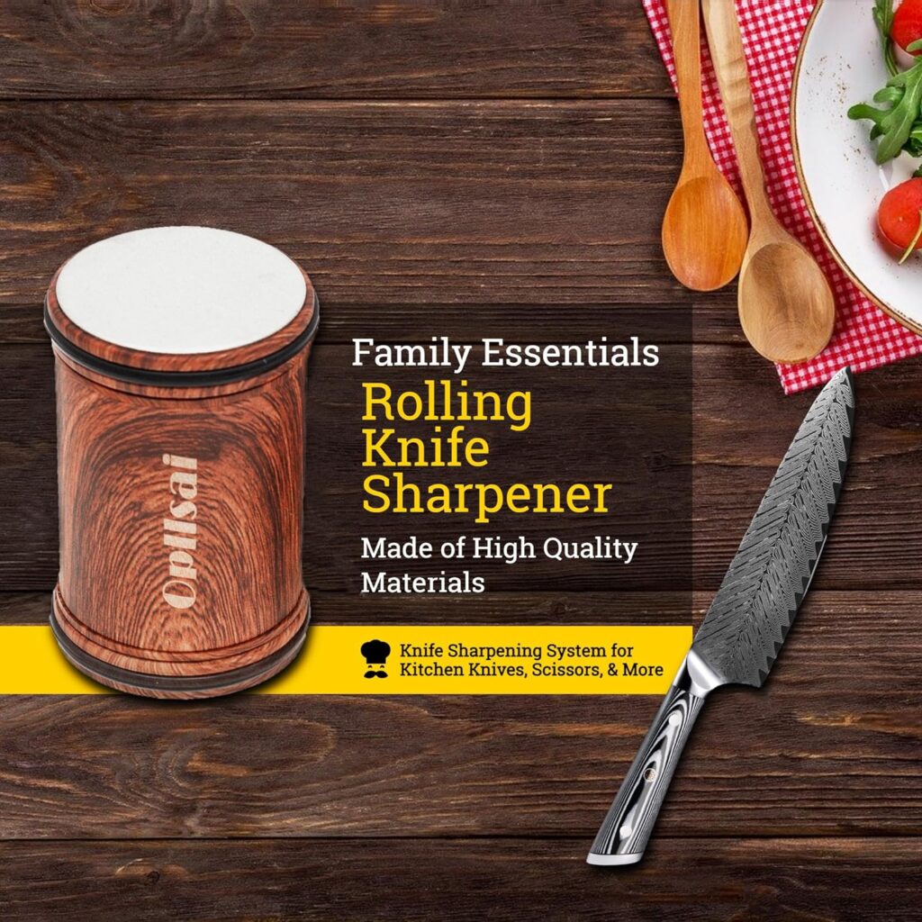 Rolling Knife Sharpener Kit,Effortless Sharpening with 1520 Degree Sharpening Angles for Super Results,Constrain Grinding Angle,Knife Kit for Work