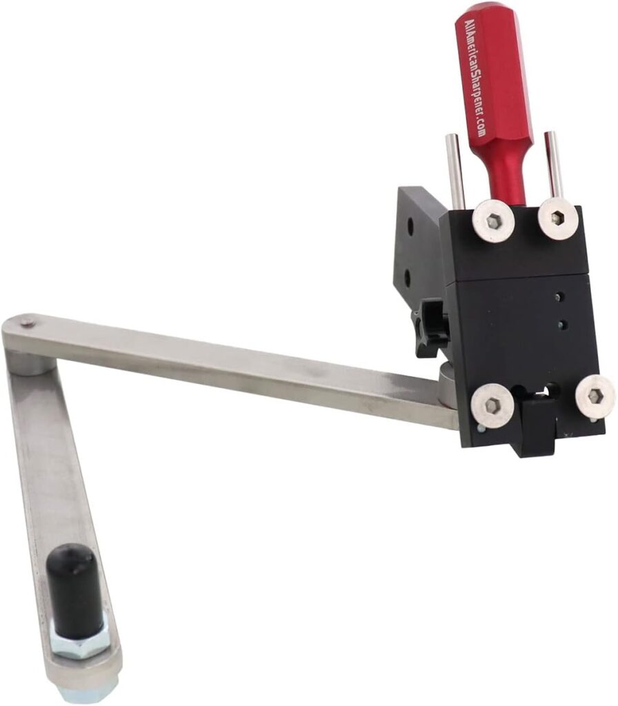 All American Sharpener Model 5005 Adjustable Lawn Mower Blade Sharpener with Angle Grinder and Wheel