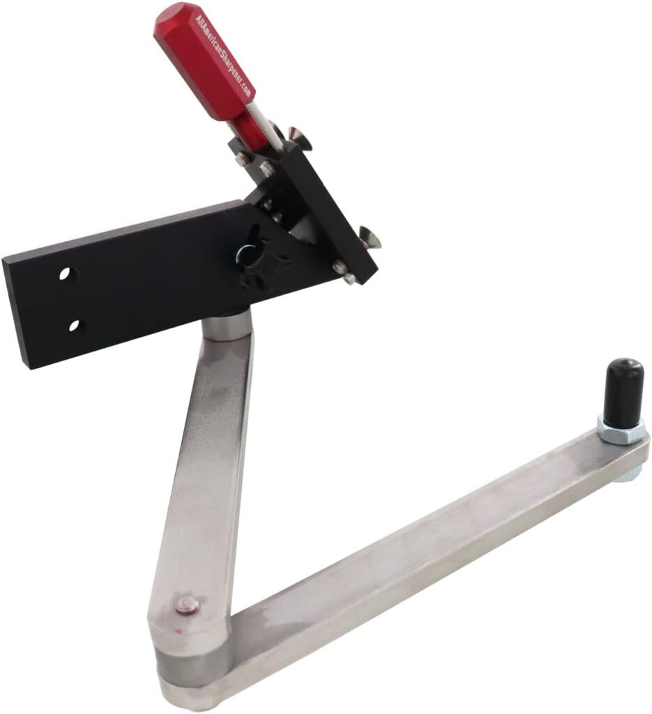 All American Sharpener Model 5005 Adjustable Lawn Mower Blade Sharpener with Angle Grinder and Wheel